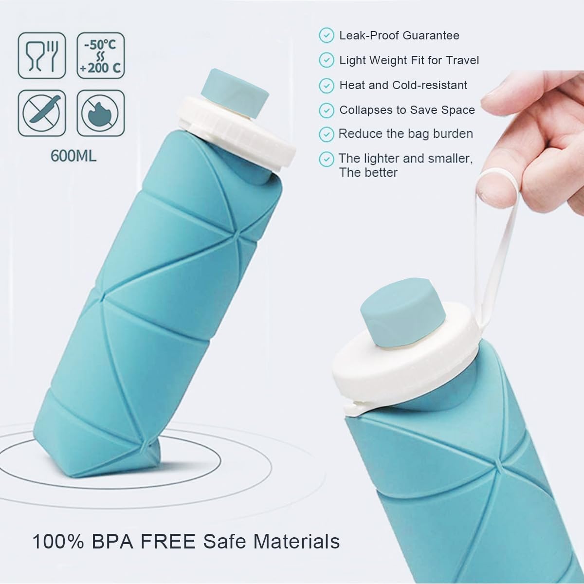 Foldable Silicone Bottle – Leakproof, Space-Saving & Travel Ready